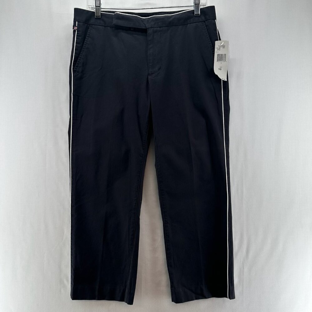 Polo Jeans Co. Ralph Lauren Pants Womens Sz 10 Cropped Trouser Stretch Black VTG